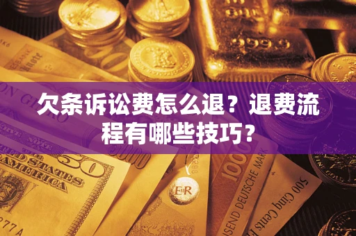 北京欠条诉讼费怎么退？退费流程有哪些技巧？